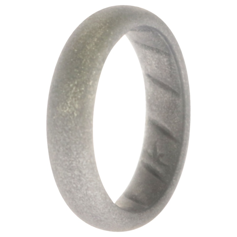 Silicone Wedding Br Solid Ring - Basic-Silver By Roq For Women - 9 Mm Ring