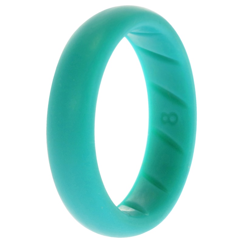 Silicone Wedding Br Solid Ring - Basic-Turquoise By Roq For Women - 8 Mm Ring