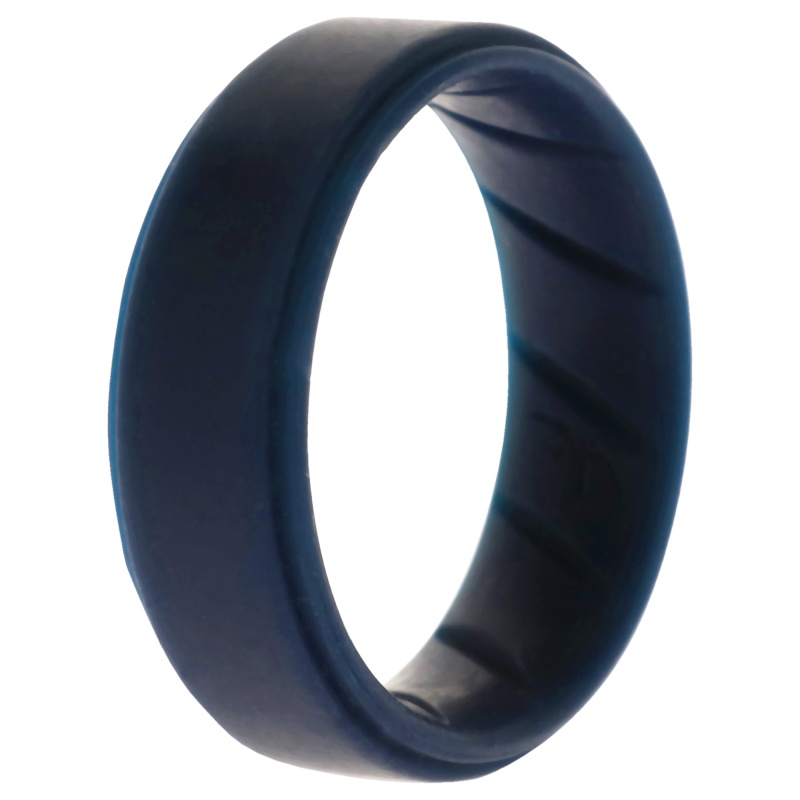 Silicone Wedding Br Step Ring - Basic-Blue By Roq For Men - 12 Mm Ring
