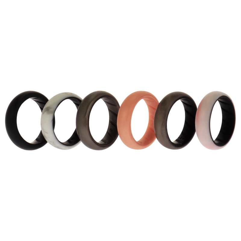 Silicone Wedding Br Solid Ring Set - Marble By Roq For Women - 6 X 4 Mm Ring