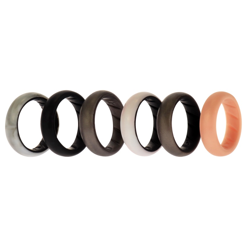 Silicone Wedding Br Solid Ring Set - Marble By Roq For Women - 6 X 5 Mm Ring