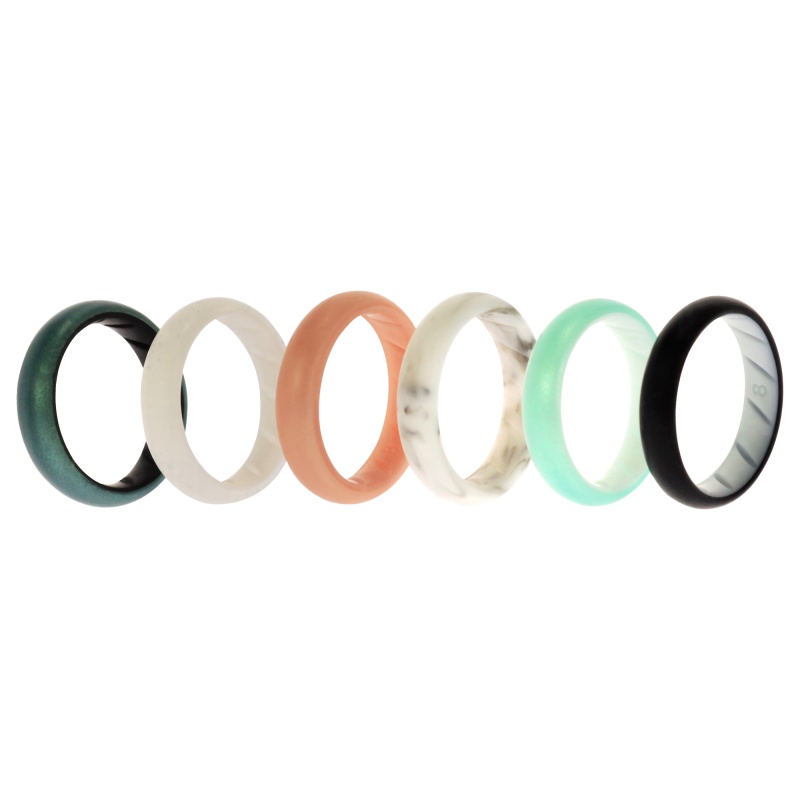 Silicone Wedding Br Solid Ring Set - Aque By Roq For Women - 6 X 8 Mm Ring