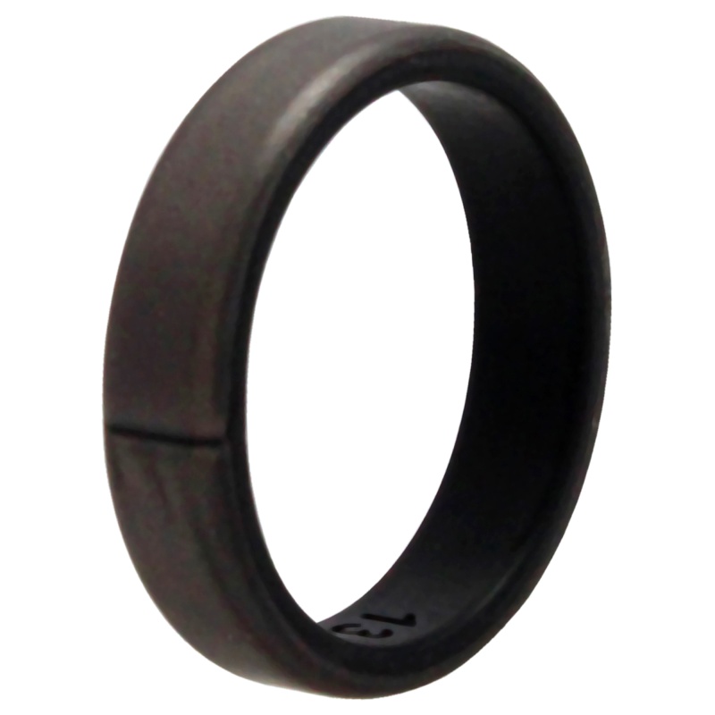 Silicone Wedding 6Mm Brush 2Layer Ring - Silver By Roq For Men - 13 Mm Ring