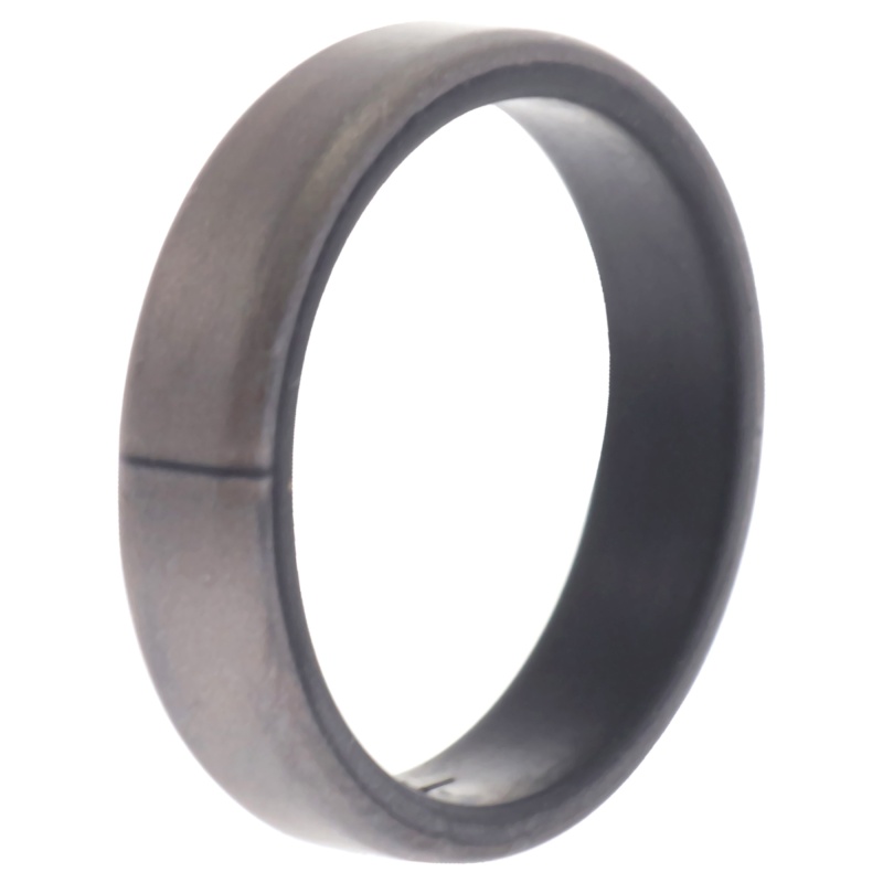 Silicone Wedding 6Mm Brush 2Layer Ring - Silver By Roq For Men - 14 Mm Ring