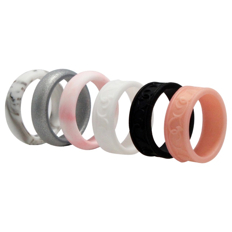 Silicone Wedding Flower Ring Set - Marble By Roq For Women - 6 X 7 Mm Ring