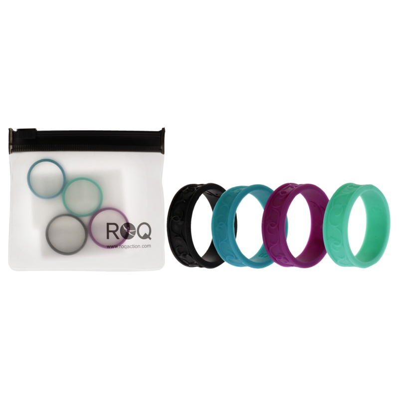 Silicone Wedding Flower Ring Set - Multicolor By Roq For Women - 4 X 9 Mm Ring