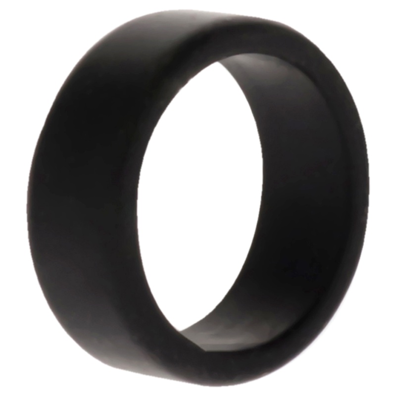 Silicone Wedding 2Layer Beveled 8Mm Ring - Black By Roq For Men - 8 Mm Ring