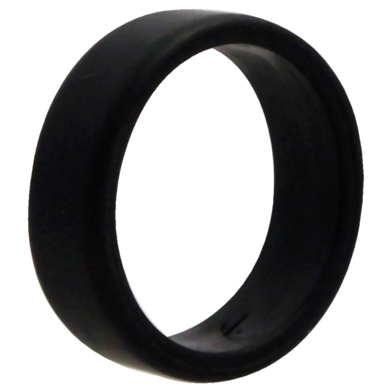 Silicone Wedding 2Layer Beveled 8Mm Ring - Black By Roq For Men - 12 Mm Ring