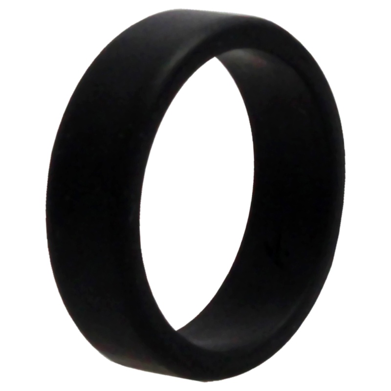 Silicone Wedding 2Layer Beveled 8Mm Ring - Black By Roq For Men - 13 Mm Ring