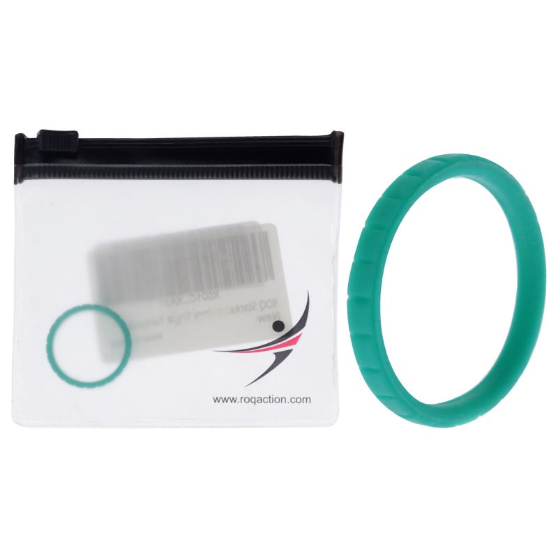 Silicone Wedding Stackble Lines Single Ring - Turquoise By Roq For Women - 8 Mm Ring