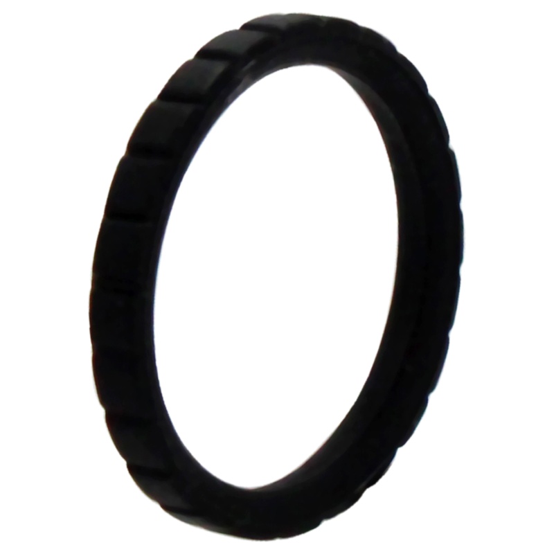 Silicone Wedding Stackble Lines Single Ring - Black By Roq For Women - 6 Mm Ring