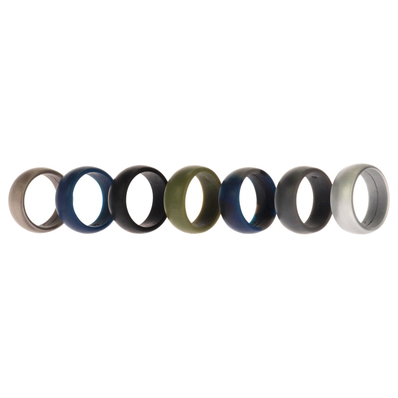 Silicone Wedding Ring Set - Metal-Camo By Roq For Men - 7 X 8 Mm Ring