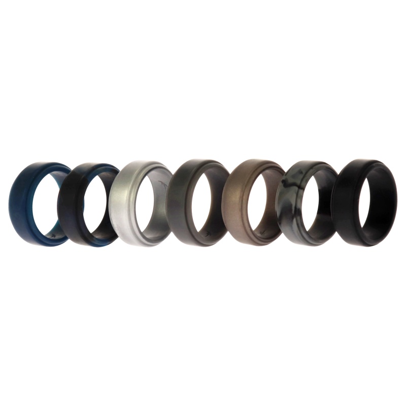 Silicone Wedding Step Ring Set - Metal By Roq For Men - 7 X 7 Mm Ring