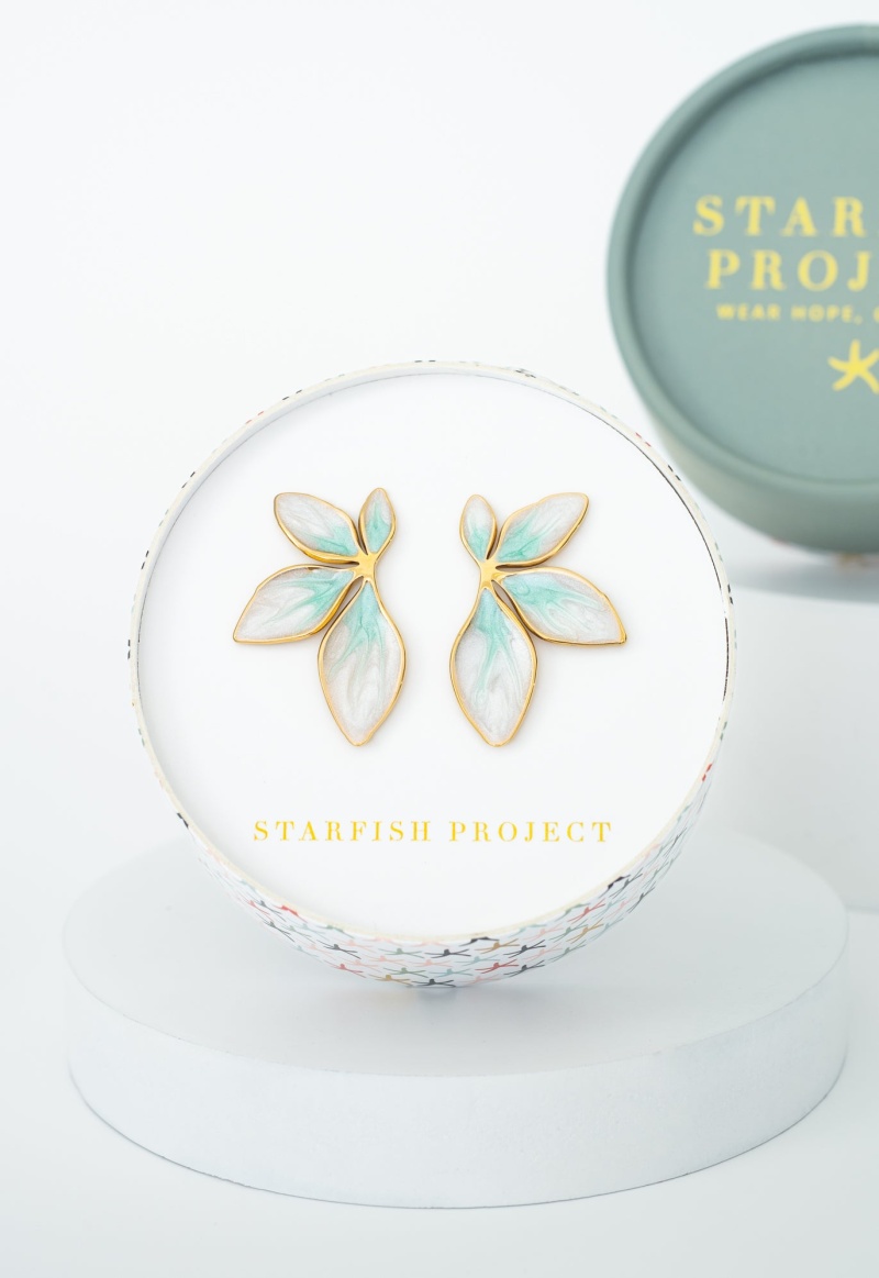 Flourish Mint Leaf Earrings