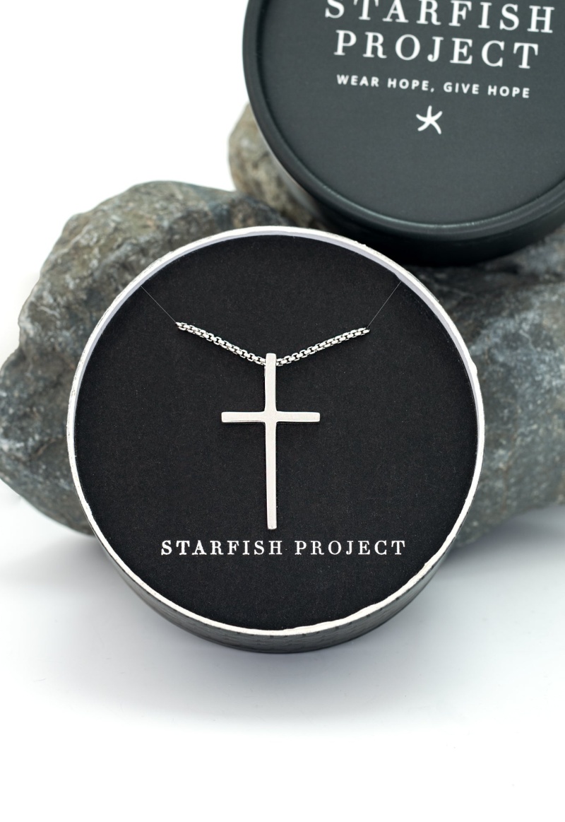 The Classic Cross Necklace In Sterling Silver
