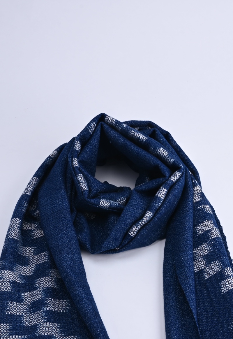 Reflections Of Indigo Tassel Scarf