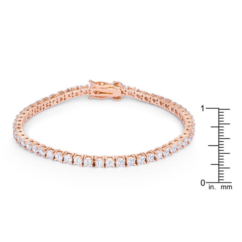 5.75Ct Rose Goldtone Cubic Zirconia Tennis Bracelet