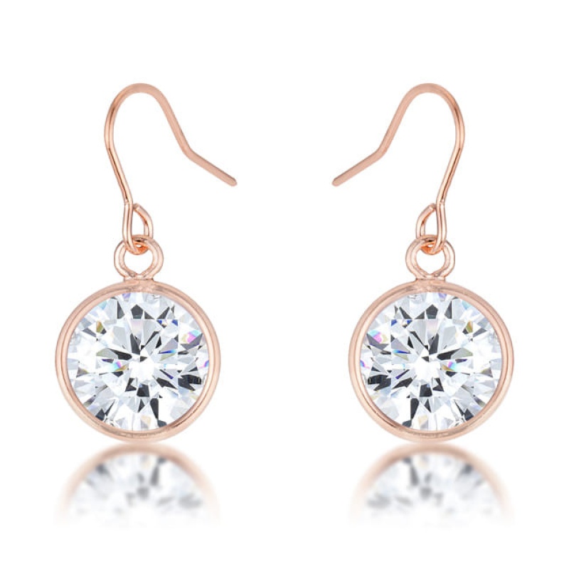 5.5 Ct Rose Gold Cz Drop Earrings