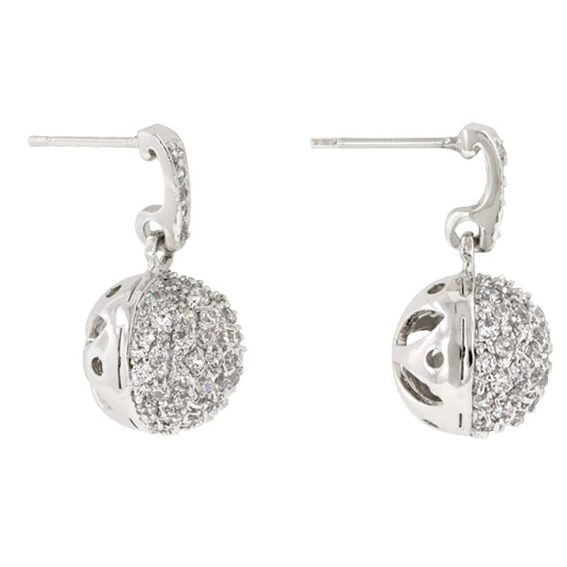 Cz Ball Dangle Earrings