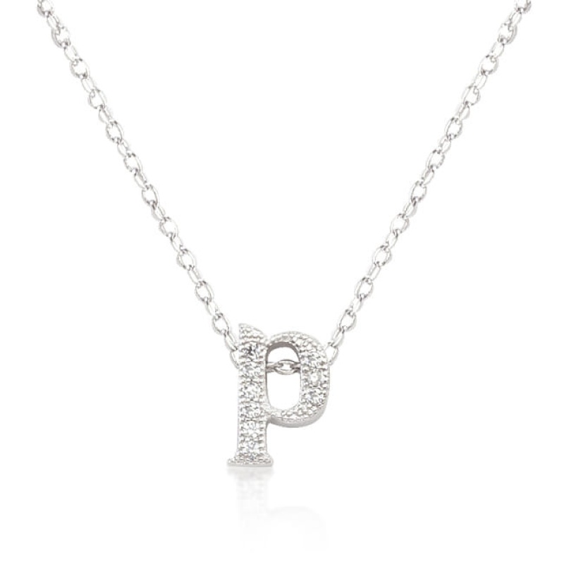 Micro-Pave Initial P Pendant