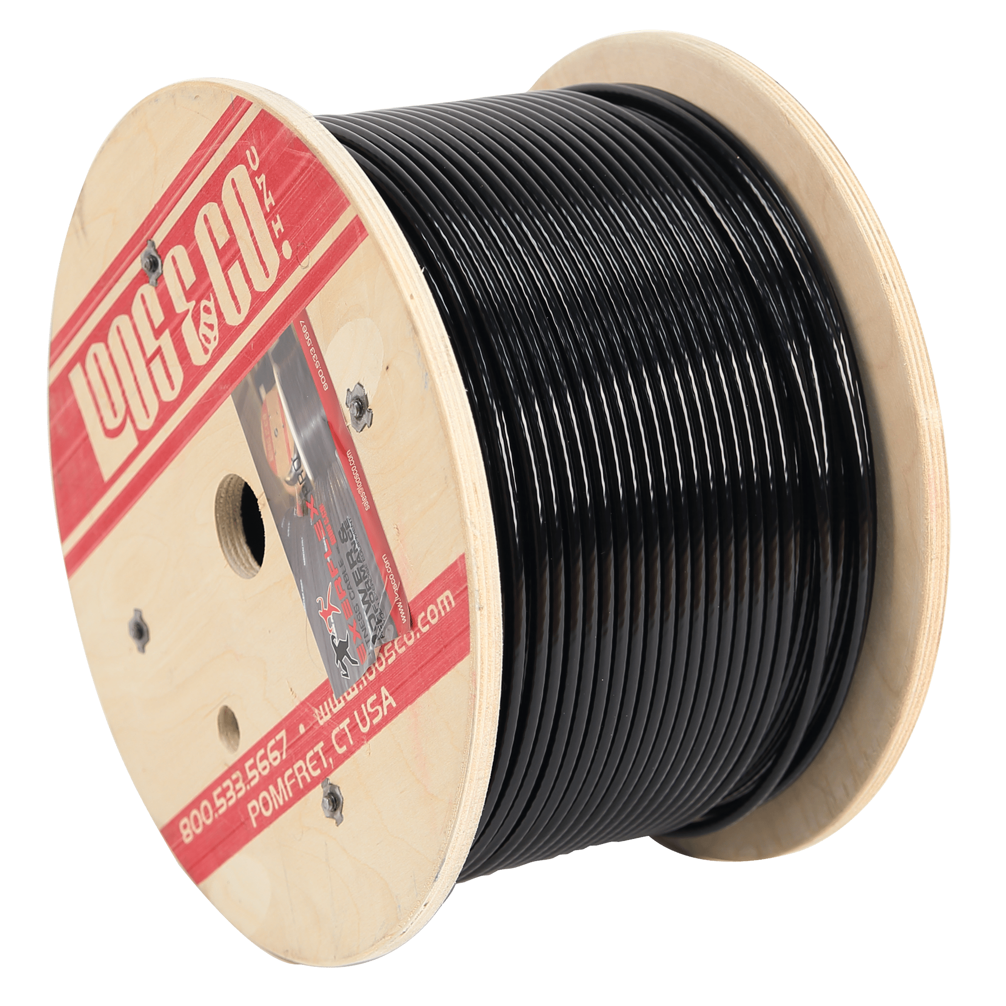 Exerflex Pro 1/4" Black Nylon Cable, 300 Foot Reel