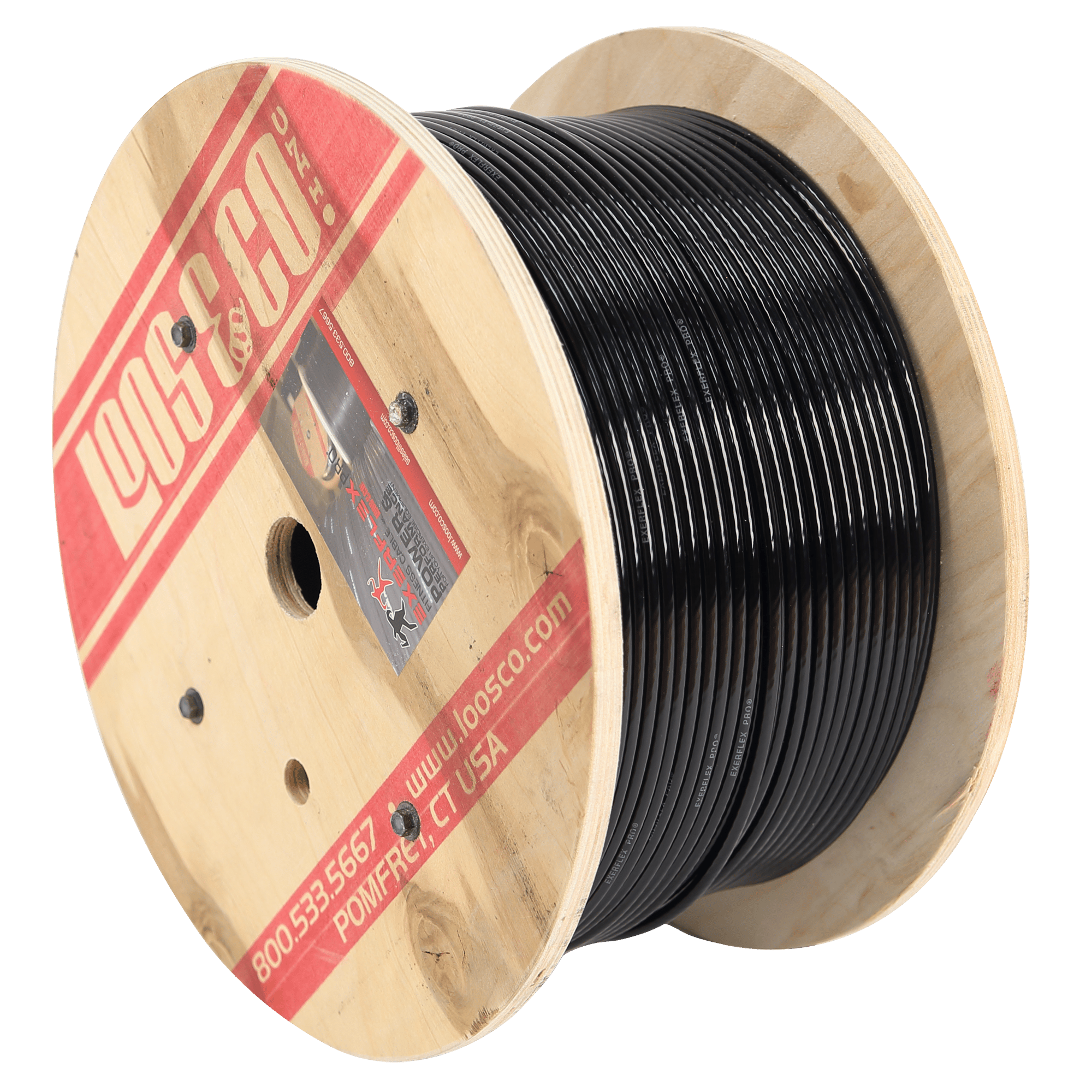 Exerflex Pro 1/4" Black Nylon Coated Cable Reel