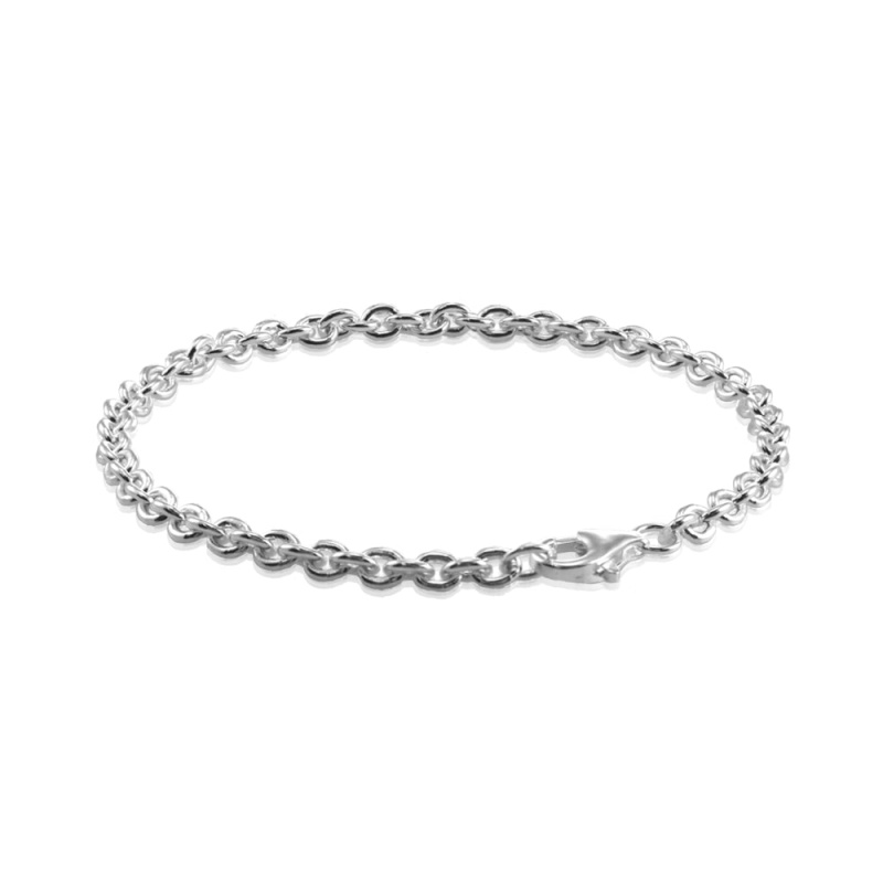 Sterling Silver 4Mm Oval Link Chain Bracelet, 8 Inches