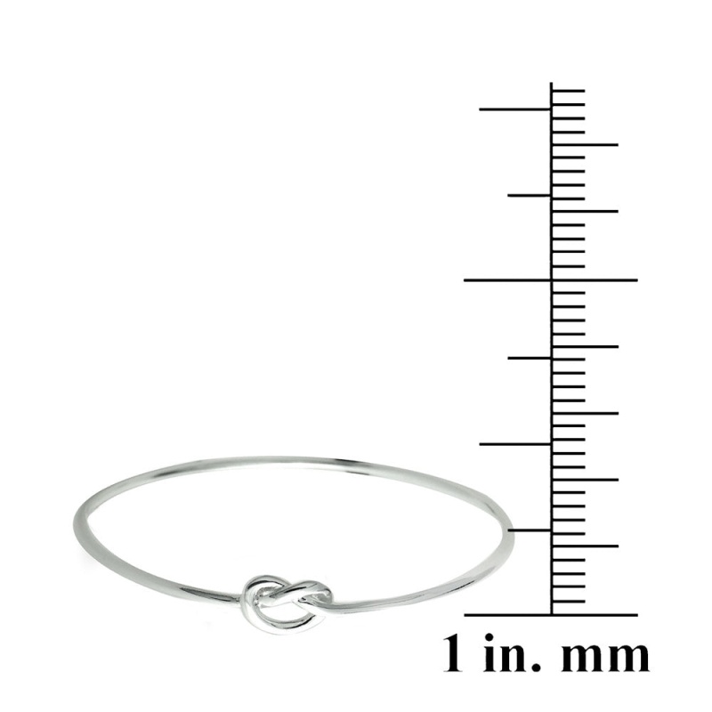Sterling Silver Polished Love Knot Bangle Bracelet