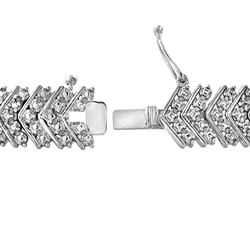 1 Carat Tdw Diamond Chevron Tennis Bracelet