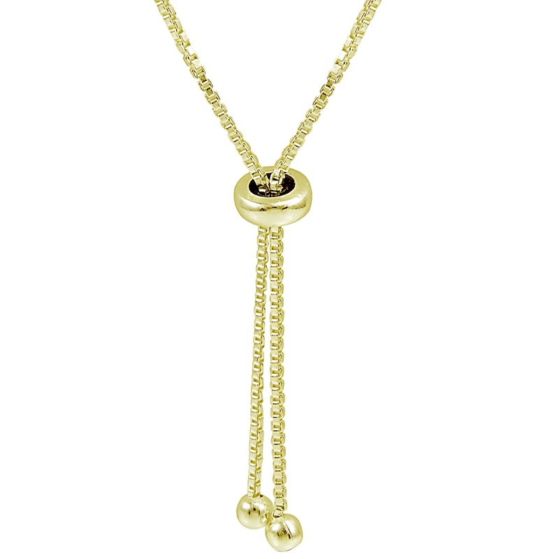 Yellow Gold Flashed Sterling Silver Cubic Zirconia 4Mm Round-Cut Adjustable Bracelet