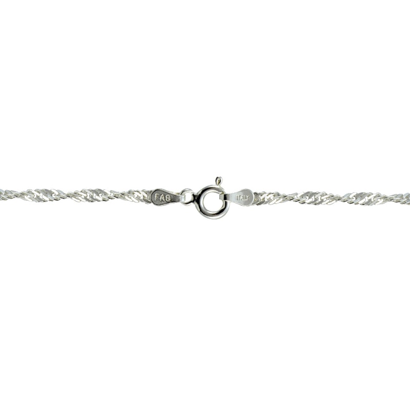 Sterling Silver Italian 2.5Mm Diamond-Cut Twist Chain Necklace 24-Inches