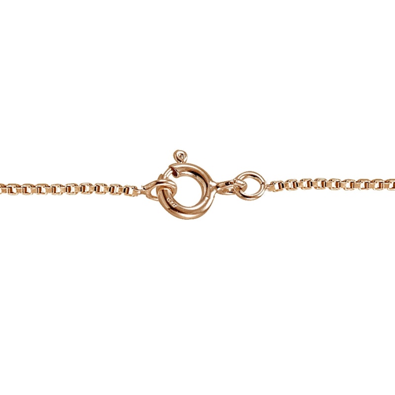 Rose Gold Tone Over Sterling Silver Italian 1.05Mm Box Chain Necklace 24 Inches