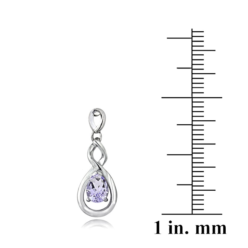 Sterling Silver Amethyst Triple Infinity Twist Dangle Earrings