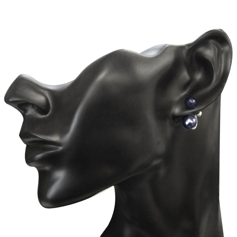 Sterling Silver Peacock Freshwater Cultured Pearl Front-Back Earrings