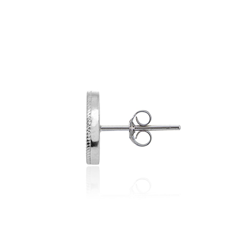 Sterling Silver Cubic Zirconia Round Polished Disc 11Mm Small Button Stud Earrings
