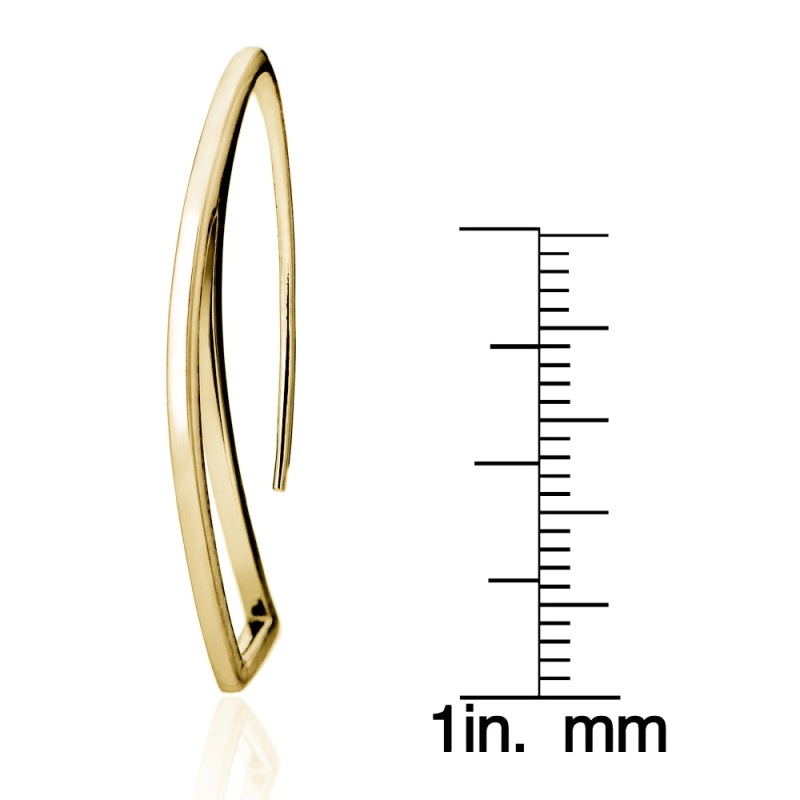 Gold Tone Over Sterling Silver Geometric Polished Hook Earrings