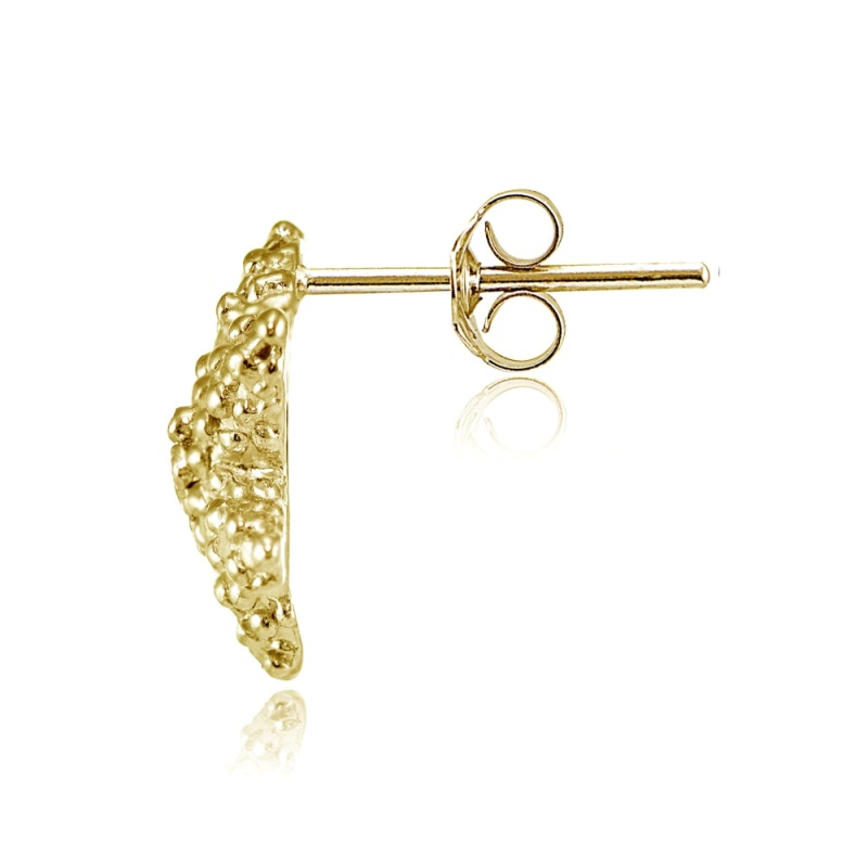 Yellow Gold Flashed Sterling Silver Cubic Zirconia Starfish Stud Earrings