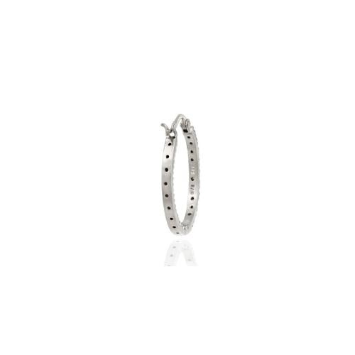 Sterling Silver .10Ct. Tdw Champagne Diamond Inside-Out 20Mm Hoop Earrings