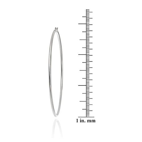 Sterling Silver 70Mm Polished Hoop Earrings