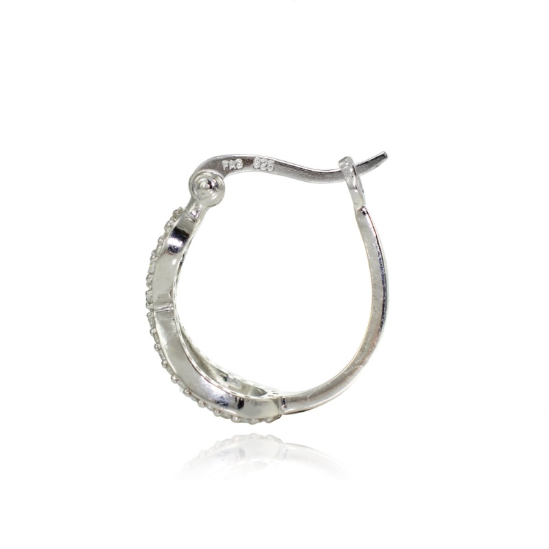 Sterling Silver Cubic Zirconia Infinity Hoop Earrings