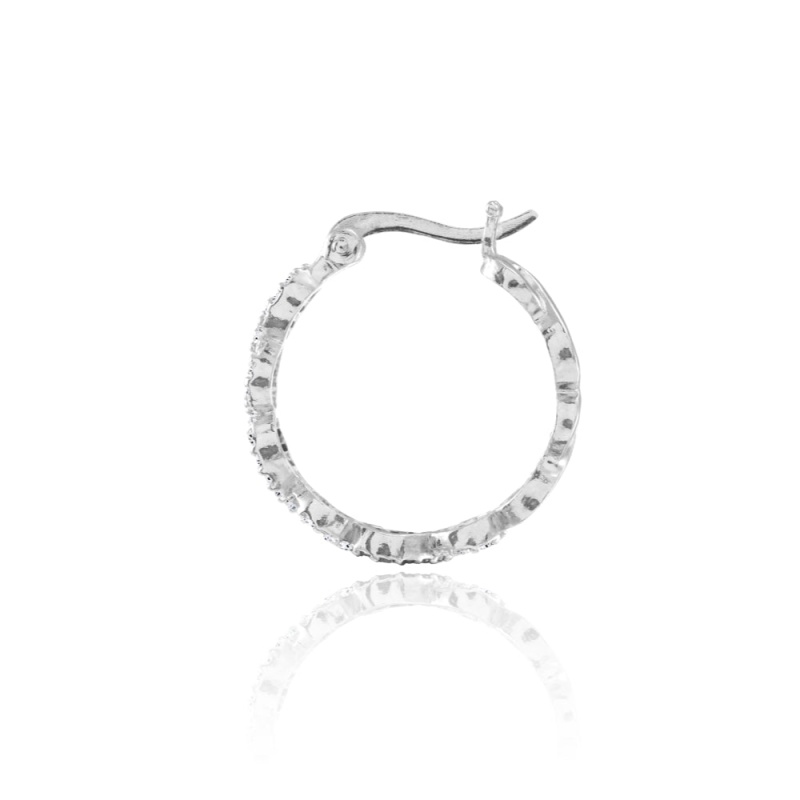 Sterling Silver Cubic Zirconia Infinity Hoop Earrings