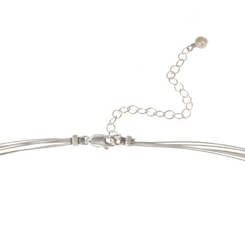 Sterling Silver Freshwater Cultured Gray Pearls & Beads 3-Row Graduating Necklace