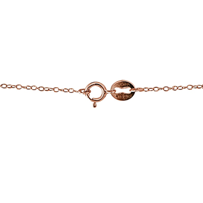 Rose Gold Flashed Sterling Silver Cz Station Dainty Chain Necklace, 16 Inches