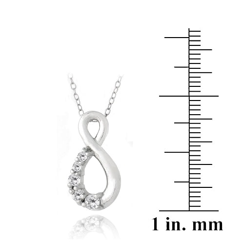 Sterling Silver 2/5Ct White Topaz Infinity Journey Necklace