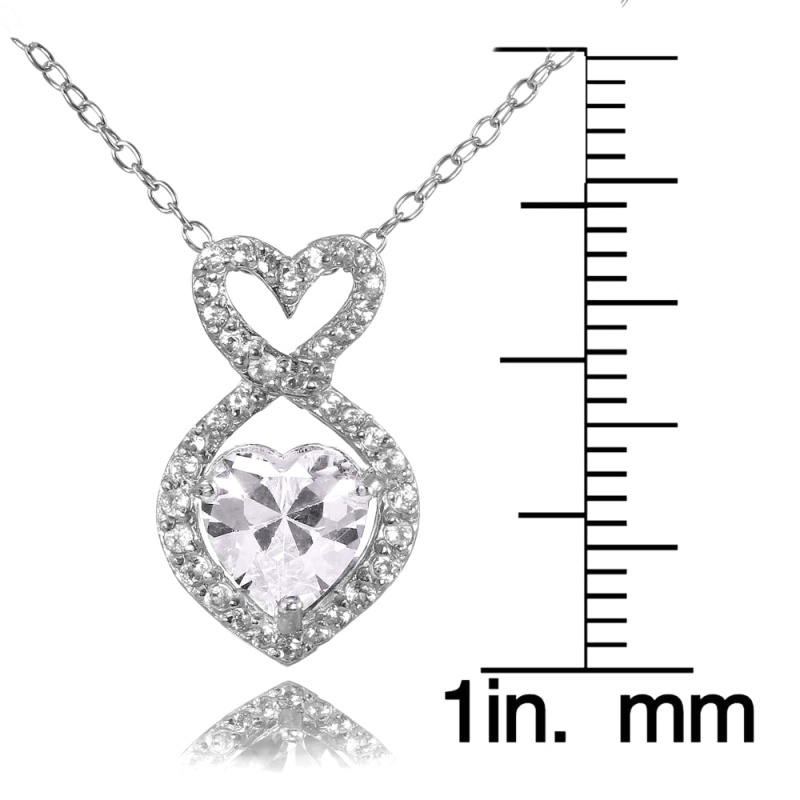 Sterling Silver Cubic Zirconia Infinity Heart Necklace