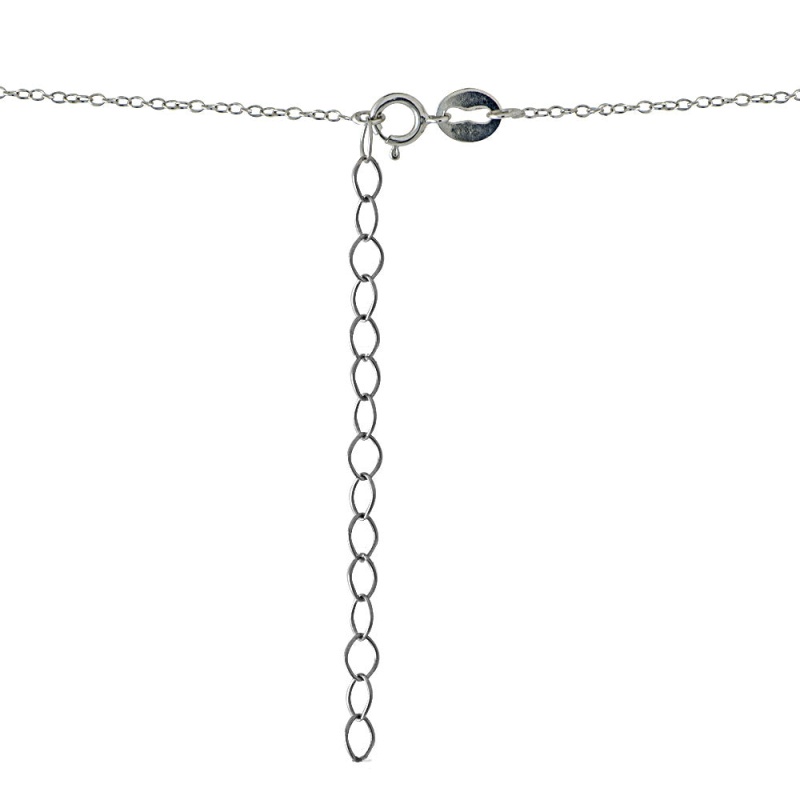 Sterling Silver Black Cubic Zirconia 3-Stone Triangle Necklace
