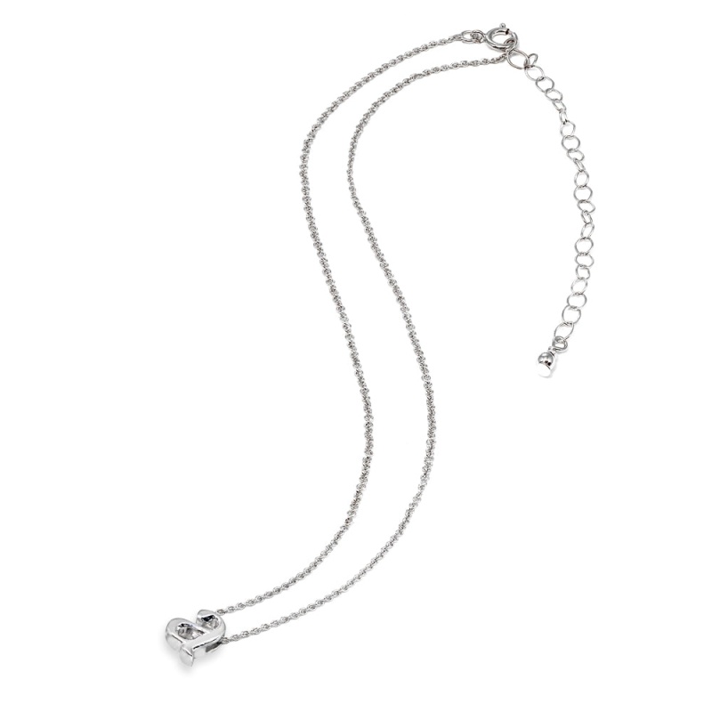 Sterling Silver A Letter Initial Alphabet Name Personalized 925 Silver Necklace, 15” + Extender
