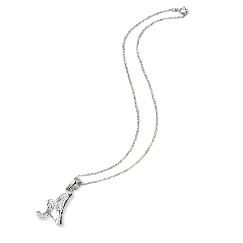 Sterling Silver A Letter Initial Alphabet Name Personalized 925 Silver Pendant Necklace