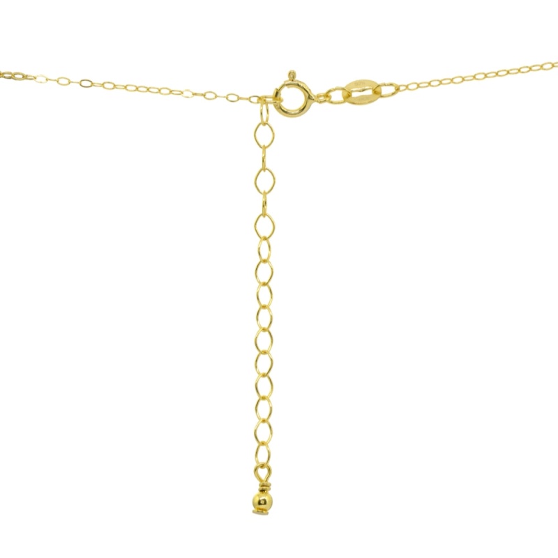 Yellow Gold Flashed Sterling Silver Two-Tone Diamond-Cut Filigree Flower Teardrop Pendant Necklace