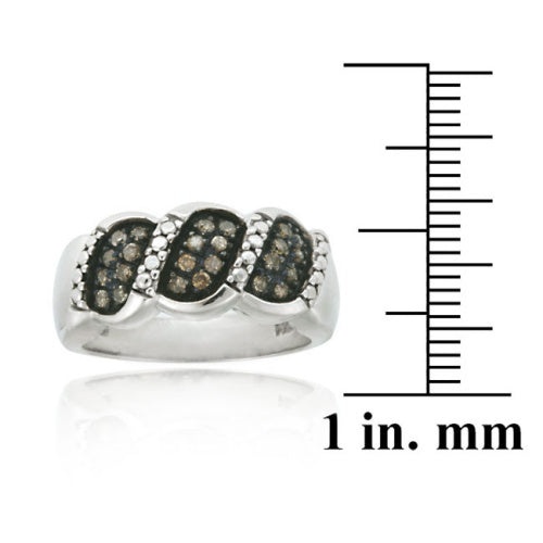 Sterling Silver 1/4Ct. Tdw Champagne Diamond S Design Ring